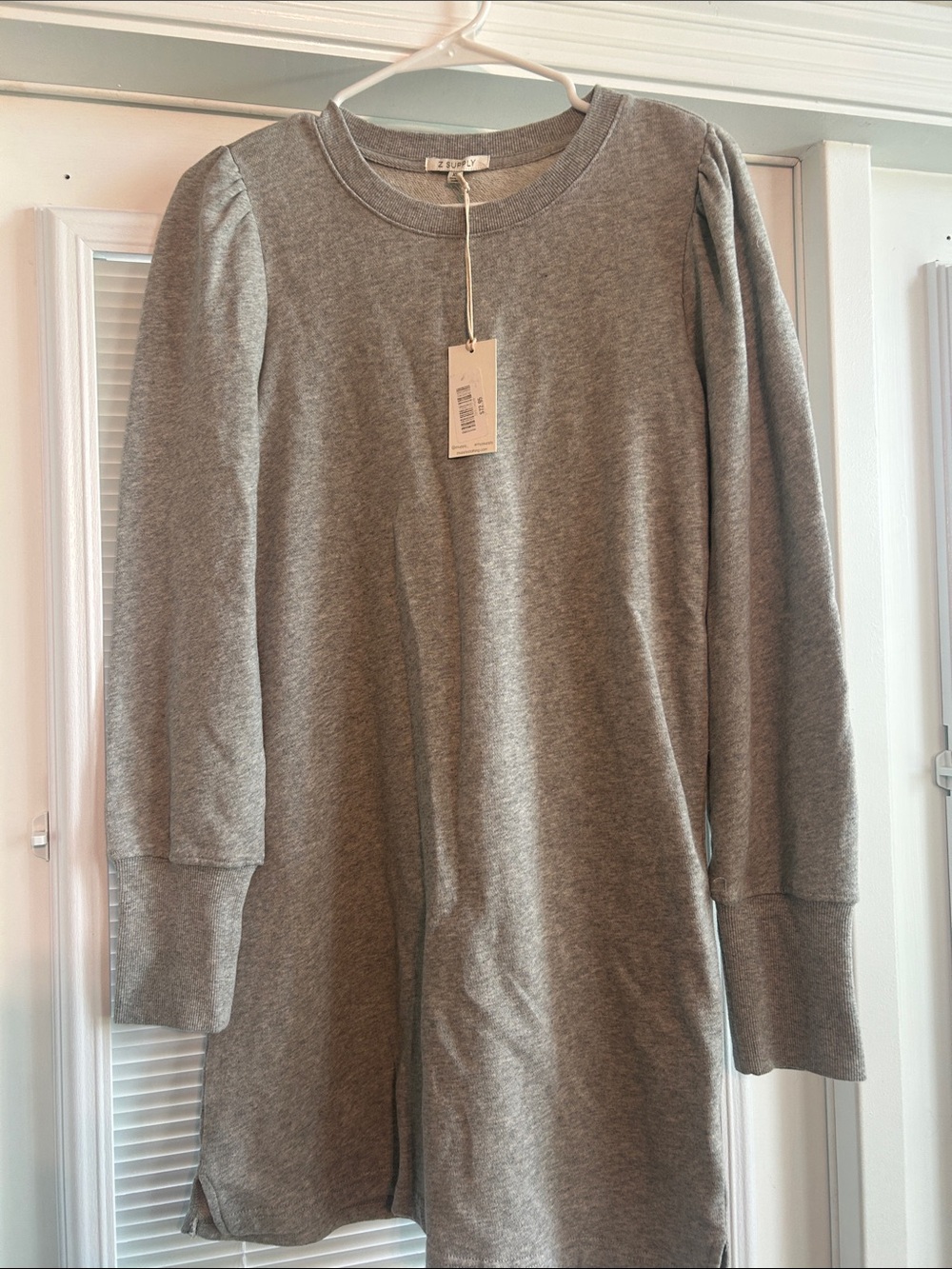 Z Supply Heather Gray Long Sleeve Sweatshirt Dress